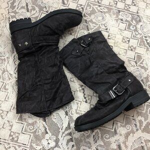 Big Buddha Vegan Leather Moto Boots Studs 10M